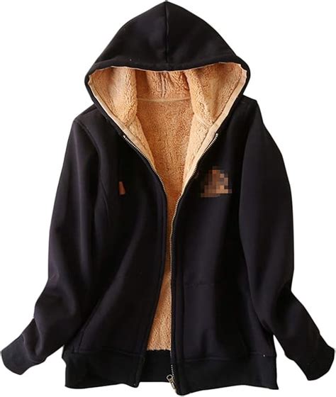 Zanda Womens Thick Sherpa Lined Zip Up Hoodie Hooded Sweatshirt Jacket Amazonca Clothing