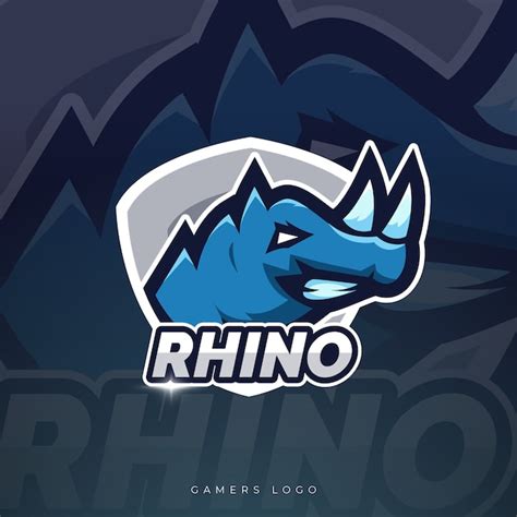 Design Do Logotipo Do Rhino Mascote Esport Vetor Premium