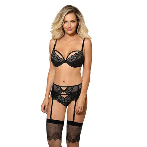 Lingerie féminine soutien gorge noir push up Kena ROZA Lingerie