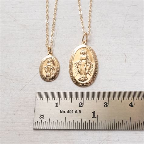 Gold Filled Virgin Mary Necklace Large Or Small Miraculous Medal