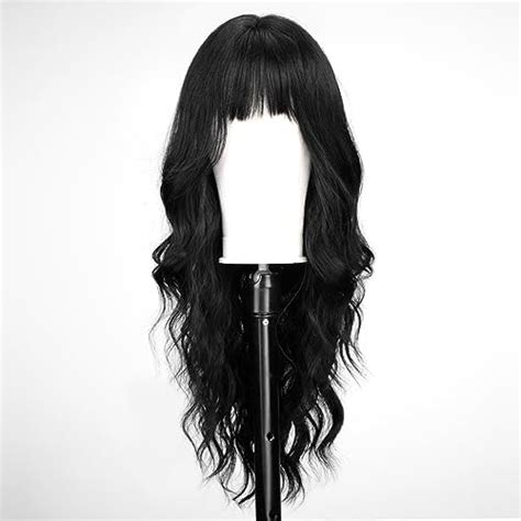 Amazon Blonde Unicorn Black Wigs With Bangs Long Wavy Curly Wig