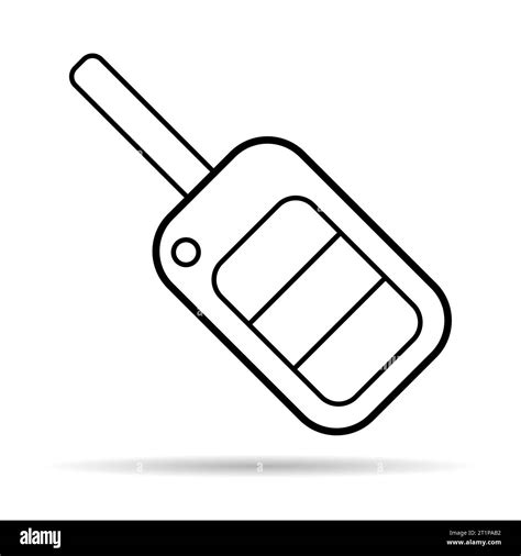 Car Key Icon Shadow Door System Safety Automobile Web Design Unlock Button Vector Illustration