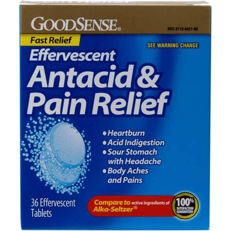 Goodsense Effervescent Antacid And Pain Reliever Heartburn Medicine