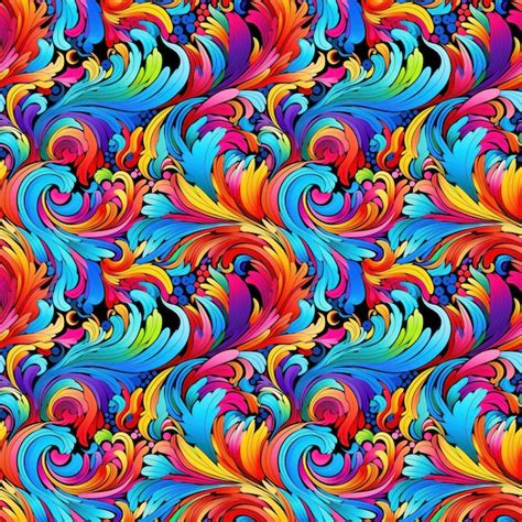 premium photo seamless psychedelic textile illustration abstract