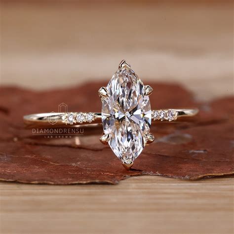 IGI Certified Lab Grown Diamond Engagement Ring, 1 to 2 CT Marquise ...