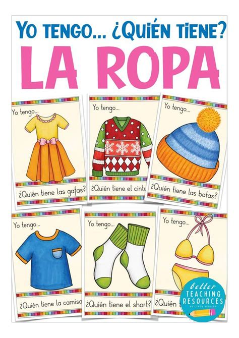 la ropa Yo tengo quién tiene juego para Español E L E en la