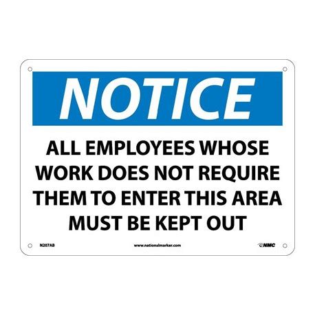 AccuformNMC MAD OSHA Notice Safety Sign All Employees Whose Work Does