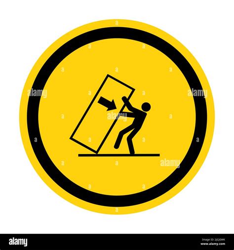 Body Crush Tip Over Hazard Symbol Sign Isolate On White Background