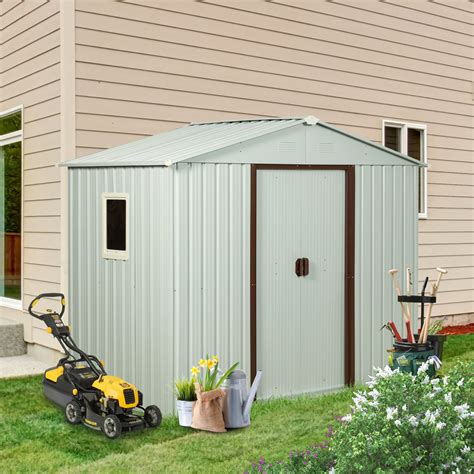 HOA.WWC 8x4 Metal Outdoor Storage Shed With Window White | Wayfair