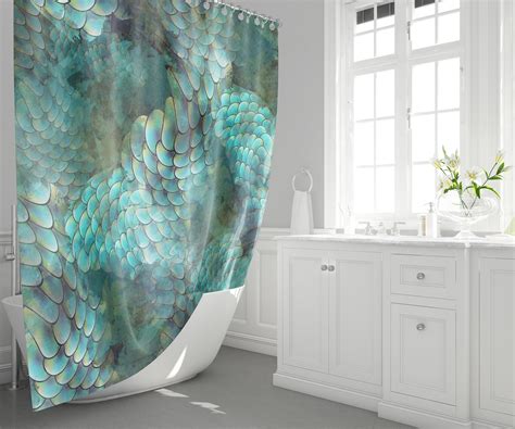 Skull Green Mermaid Waterproof Polyester Shower Curtain And Hooks