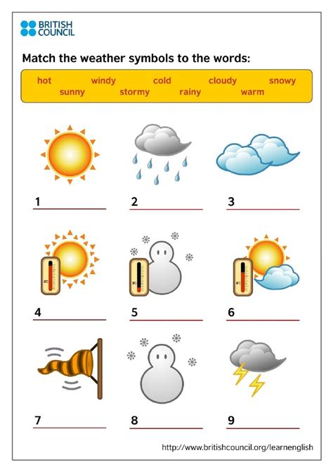 Kids Print Weather Symbols