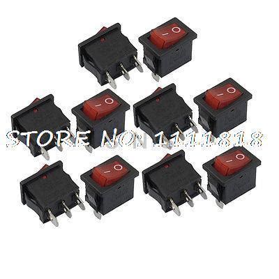 Ac A V Red Neon Light Pin Spst On Off Snap In Rocker Switch