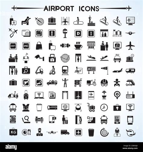 Airport Icon Set Airport Management Icons Aerial Transportation Icons