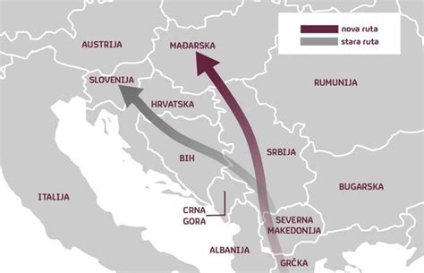 Mapa Migrantska Ruta Zaobilaze Hrvatsku Idu Preko Srbije