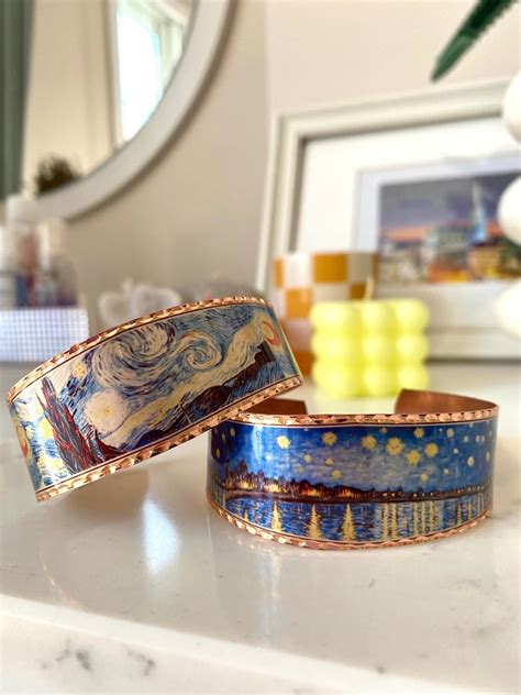 Vincent Van Gogh Painting Copper Bracelets Copper Cuff Bangle Copper