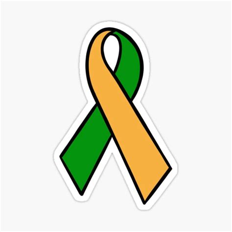 Orange And Green Awareness Ribbon Sticker By Teswimgirl Redbubble