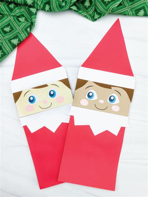 Elf On The Shelf Paper Bag Puppet Free Template Story Simple