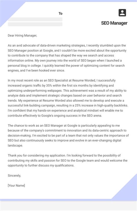 14 Seo Manager Cover Letter Examples Plus Recruiter Insights Updated For 2024