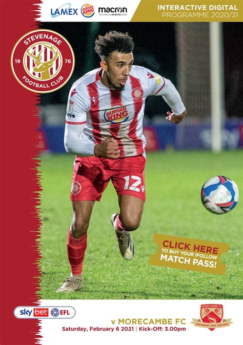 Stevenage Fc V Morecambe Fc By Hashtag Digital Media Issuu