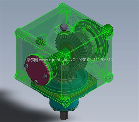 垂直轴锥齿轮减速箱3d模型机械工具模型下载 摩尔网cgmol