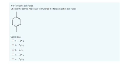 Answered Choose The Correct Molecular Formula Bartleby