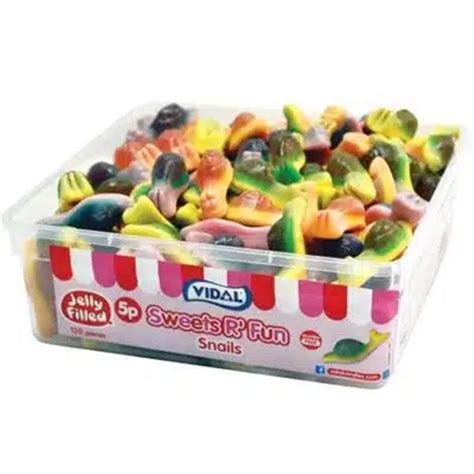 Vidal Snails Tub 120pcs Jessicas Sweets