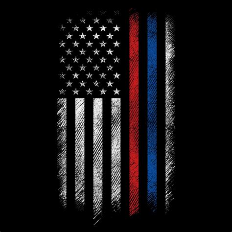 Grunge Usa Police Firefighter Flag Vector Design Vector Art