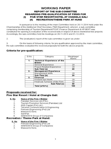 Pdf Pre Qualification Report Finaldoc Dokumentips