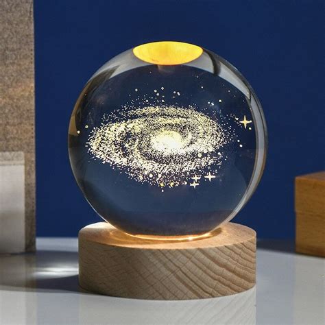 Solar System Globe Galaxy K Crystal Ball Light D Laser Engraved