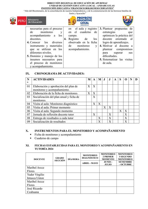 Plan De Monitoreo Y Acompa Amiento De Tutor A Docx