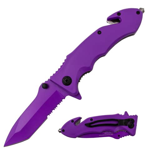 Tiger Usa Spring Action Knife Purple Tanto Panther Wholesale