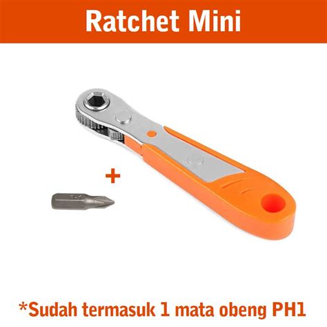 Jual Ygrette Kunci Ratchet Mini Shcok Obeng Reversible Alloet Kunci