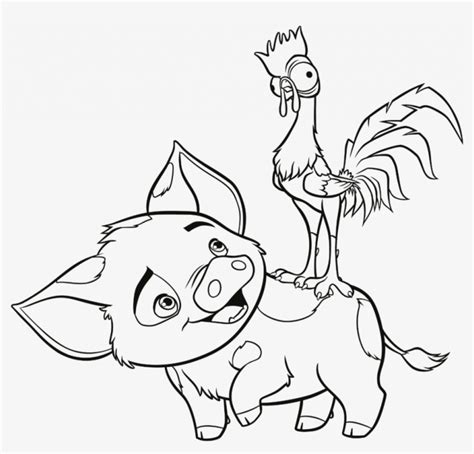 Moana Hei Hei Coloring Pages