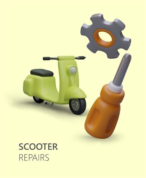 Premium Vector Repair Of Scooters Auto Mechanic Services Repair Of