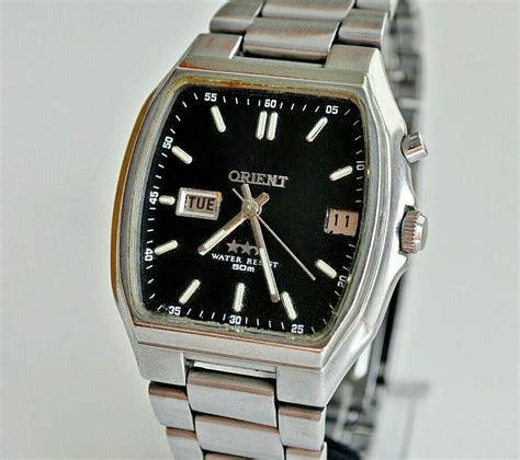 VINTAGE ORIENT CRYSTAL AAA AUTOMATIC 3 STAR DAY DATE MEN S WRIST