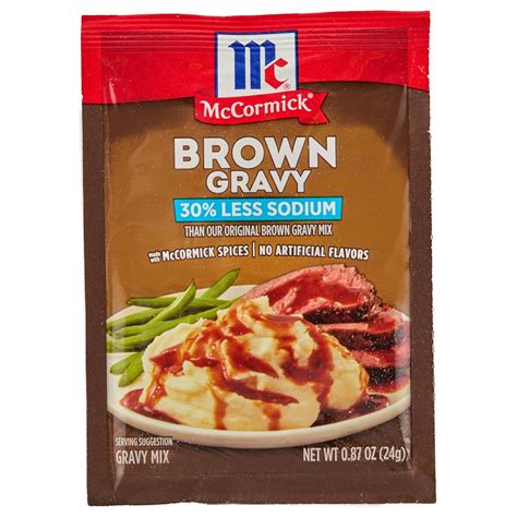 Mccormick 30 Less Sodium Brown Gravy Mix 0 87 Oz Books