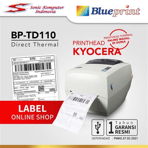 Jual Printer Barcode Thermal Blueprint Td Usb Print Label Resi