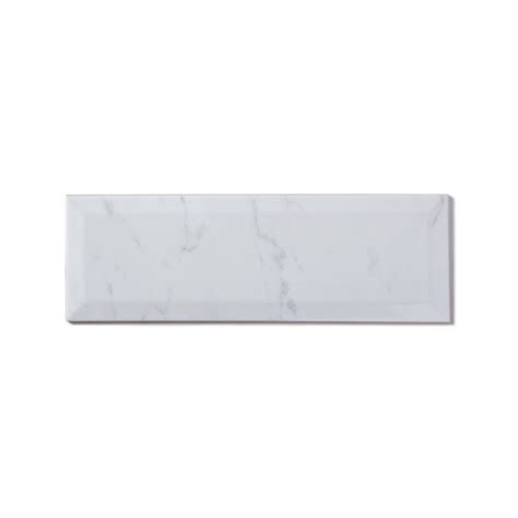 Metro Bevel Gloss Carrara 10cm X 30cm Wall Tile