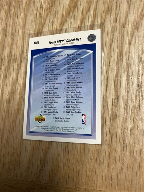 Upper Deck Michael Jordan Team Mvp Checklist Card Tm Ebay