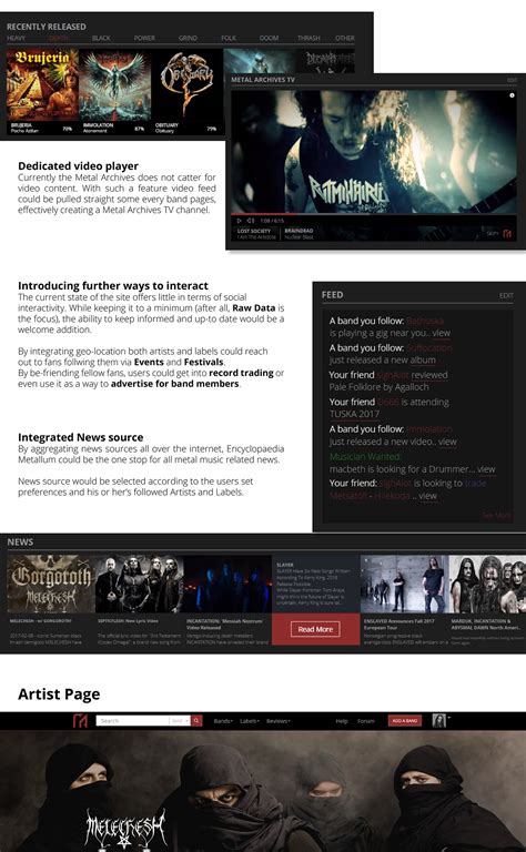 Metal Archives redesign - Encyclopaedia Metallum on Behance