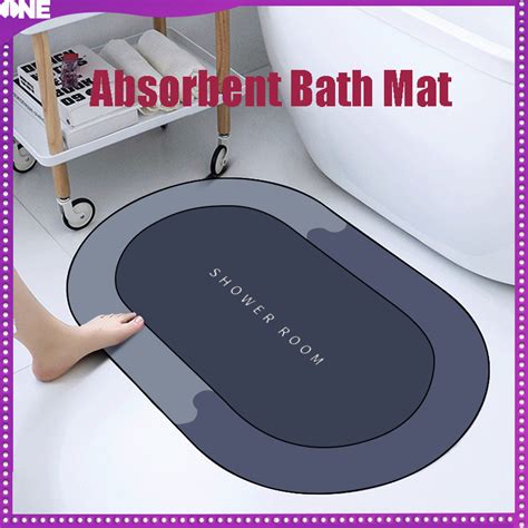 Fjone Super Absorbent Bath Mat Instant Drying Mat Bathroom Rug Non Slip Entrance Doormat Nappa