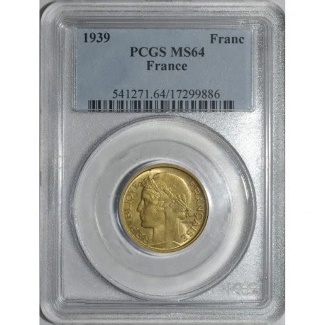 GADOURY 470 1 FRANC 1939 TYPE MORLON BRONZE ALU SPL PCGS MS 64 KM 885