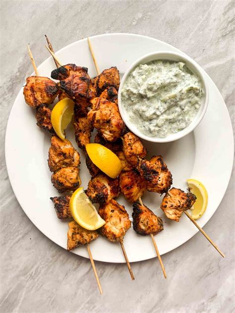 Greek Lemon Chicken Skewers With Tzatziki Dip Jordo S World