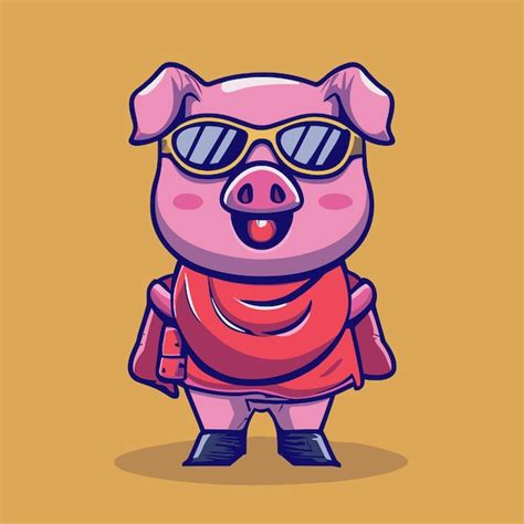 Une Jolie Illustration Vectorielle De Cochon Vecteur Premium