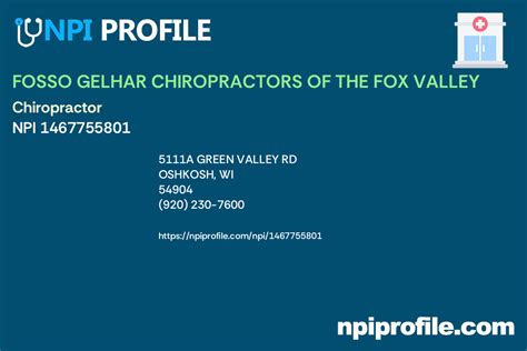 Fosso Gelhar Chiropractors Of The Fox Valley Npi 1467755801