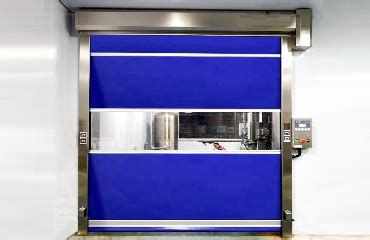 Blue High Speed Roll Up Door For Industrial Opening Style