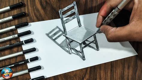 COMO DIBUJAR UNA SILLA EN 3D Con Sombras How To Draw A CHAIR IN 3D