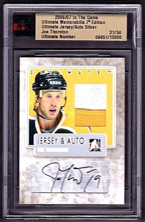 2006 07 ITG Ultimate Memorabilia 7th Edition Joe Thornton Auto Silver