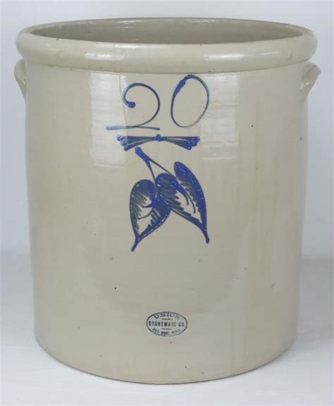 20 Gallon Red Wing Transition Crock W Oval Stamp Live And Online