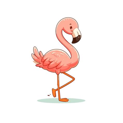 Premium Vector Cute Flamingo Cartoon Vector On White Background